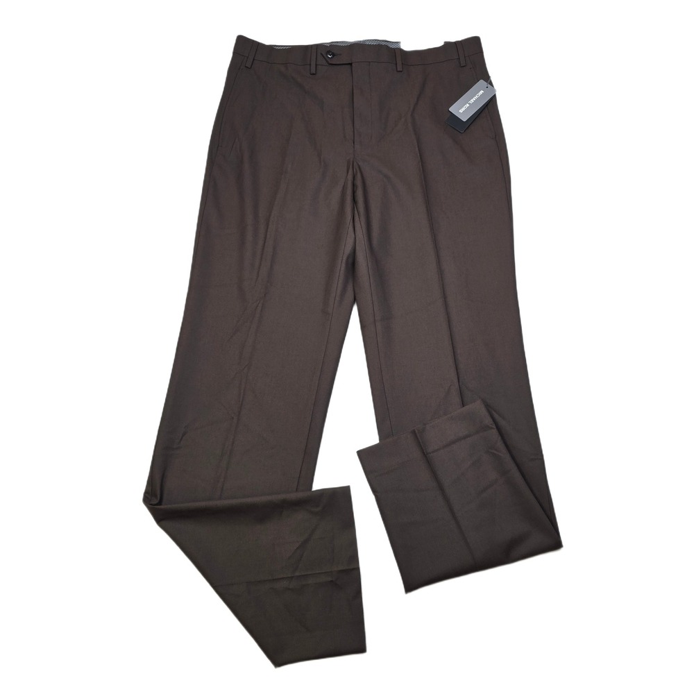 Michael Kors Dress Pants Mens 42x32 Brown Tobacco‎ Classic Fit Stretch NEW